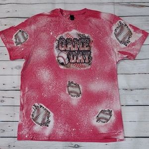 Size Large Bleached Baseball Tee "Game Day" New